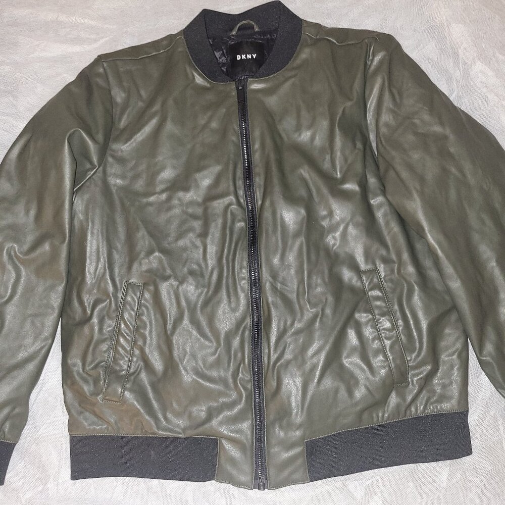 Men's DKNY Faux Leather Bomber Jacket